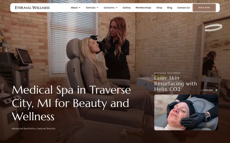 Eternal Wellness Medical Spa website
